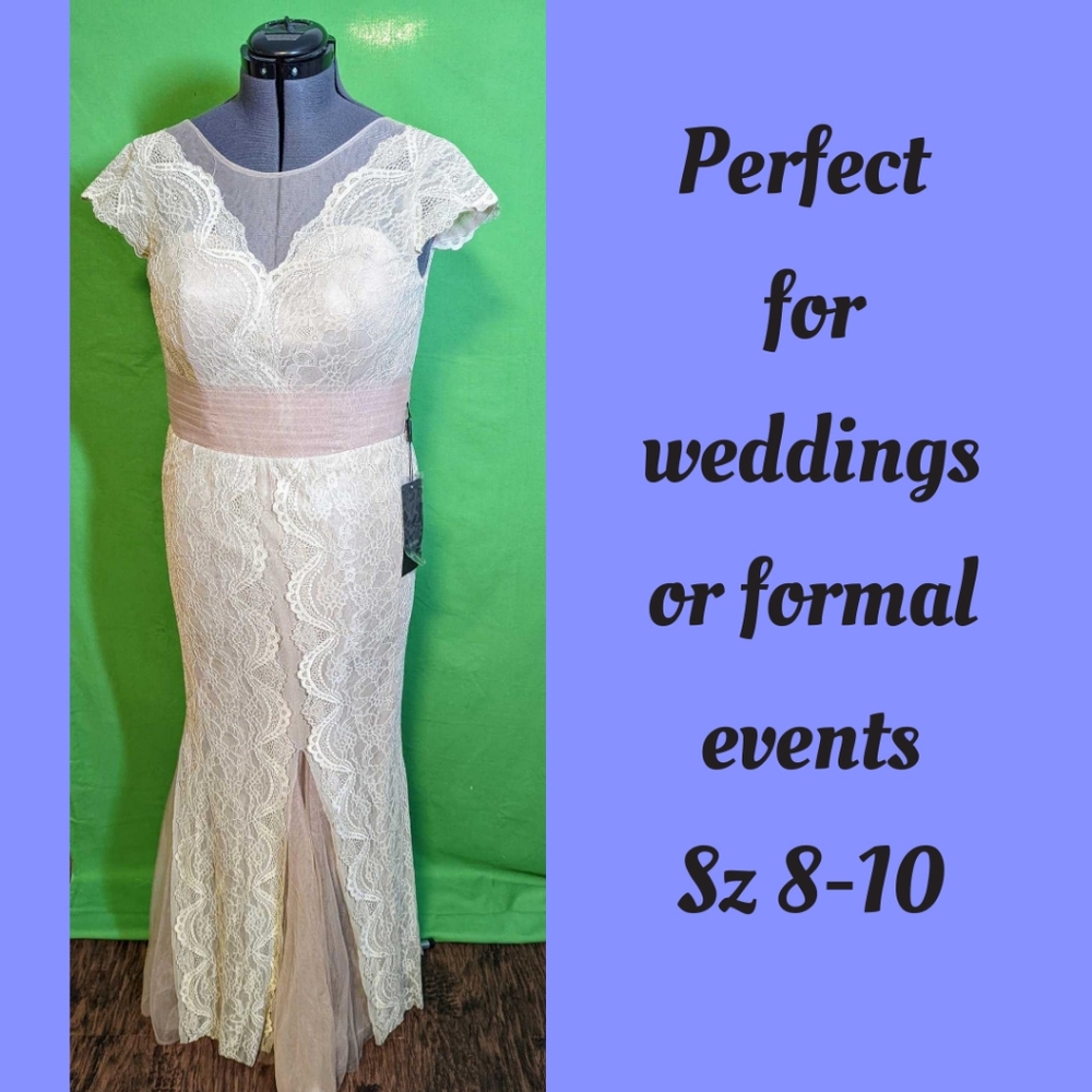 NWT Izidress champagne formal/wedding dress ~size 8
